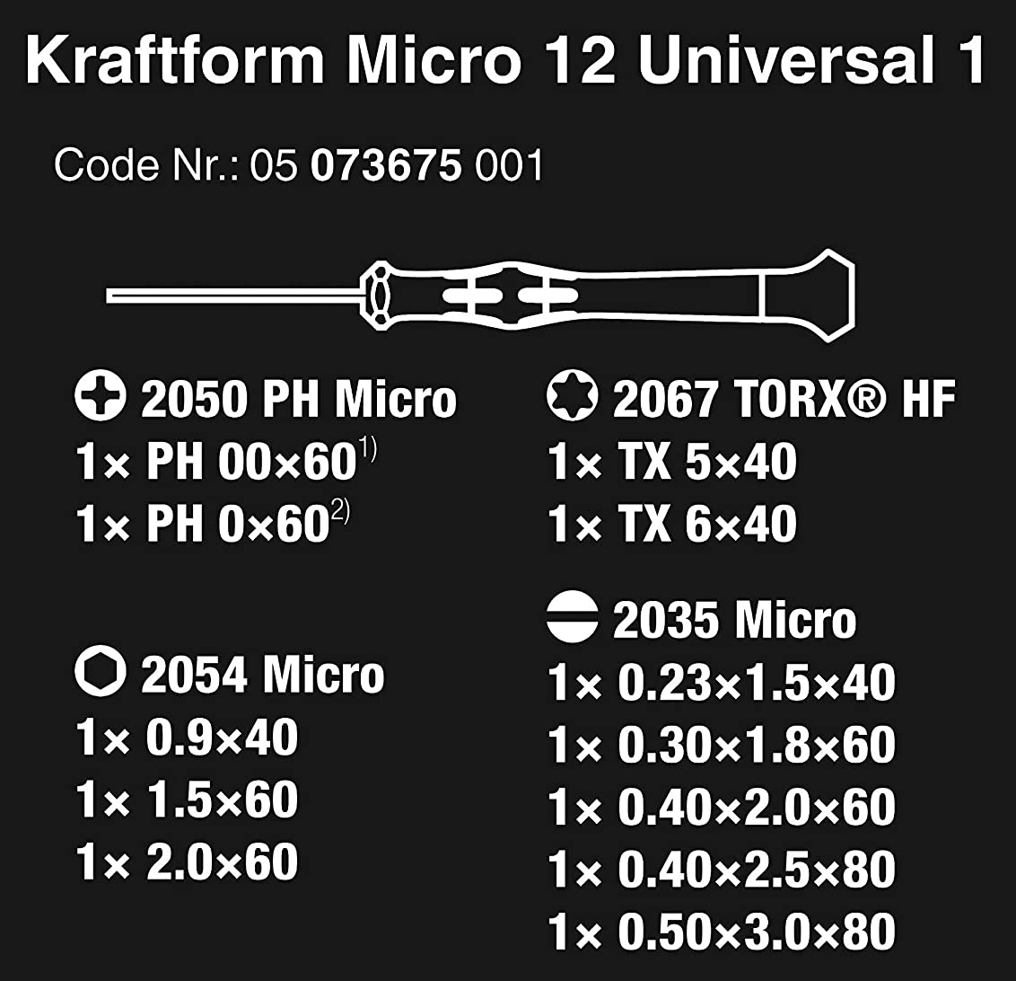 WERA Kraftform Micro-Set/12 Skruvmejselsats