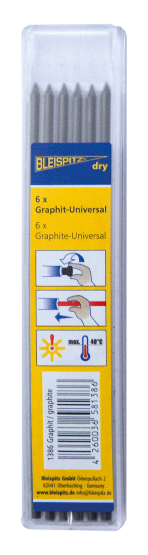 BLEISPITZ Lösa stift till dry Profi Blyerts 6st