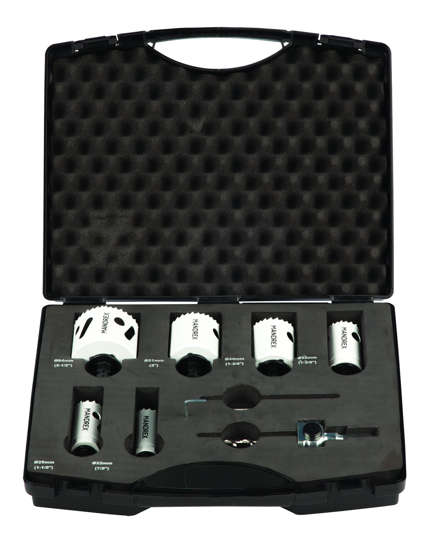 MANDREX MXqs Hole Saw Kit - Plumber - Bi-metal SpeedXcut M42