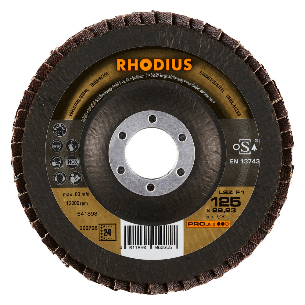 RHODIUS LSZF1 Lamellslipskiva TOP 125x22,23 K120 (10 förp)