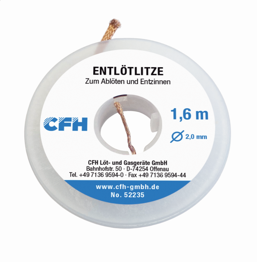 CFH Avlödningsfläta 2,0mm x 1,6m