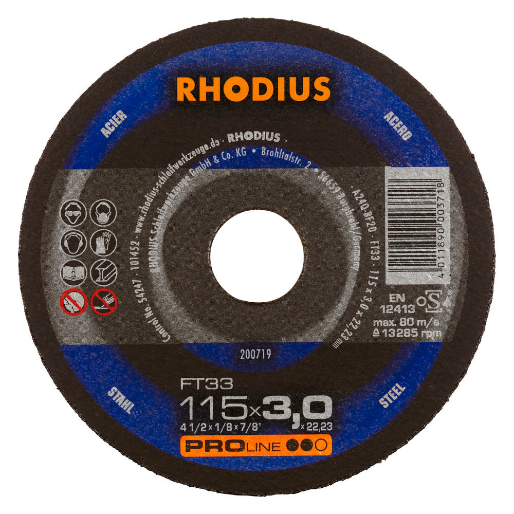 RHODIUS FT33 Kapskiva 115x3,0x22,23 (25 förp)