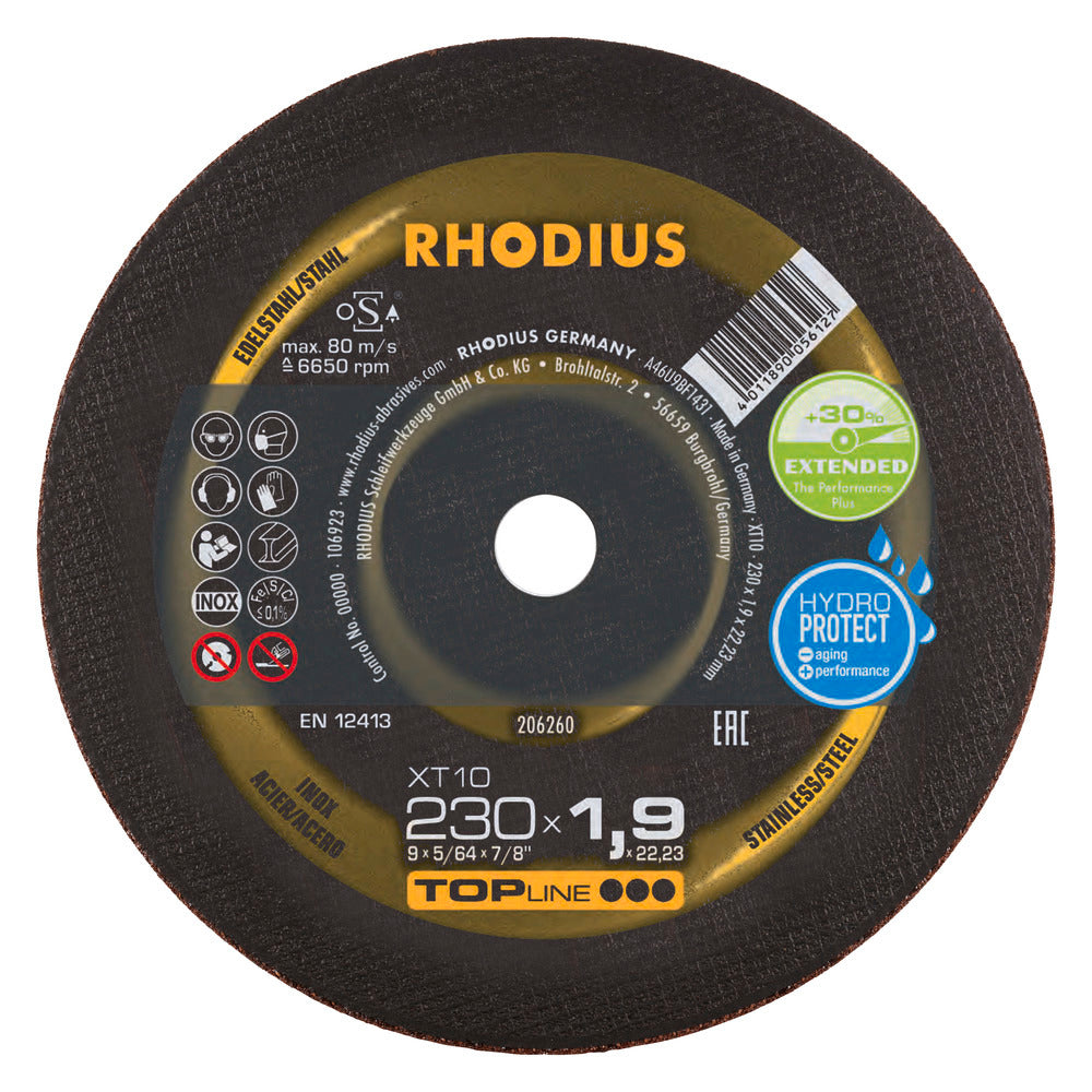 RHODIUS XT10 Kapskiva 230x1,9x22,23 (25 stk förp)