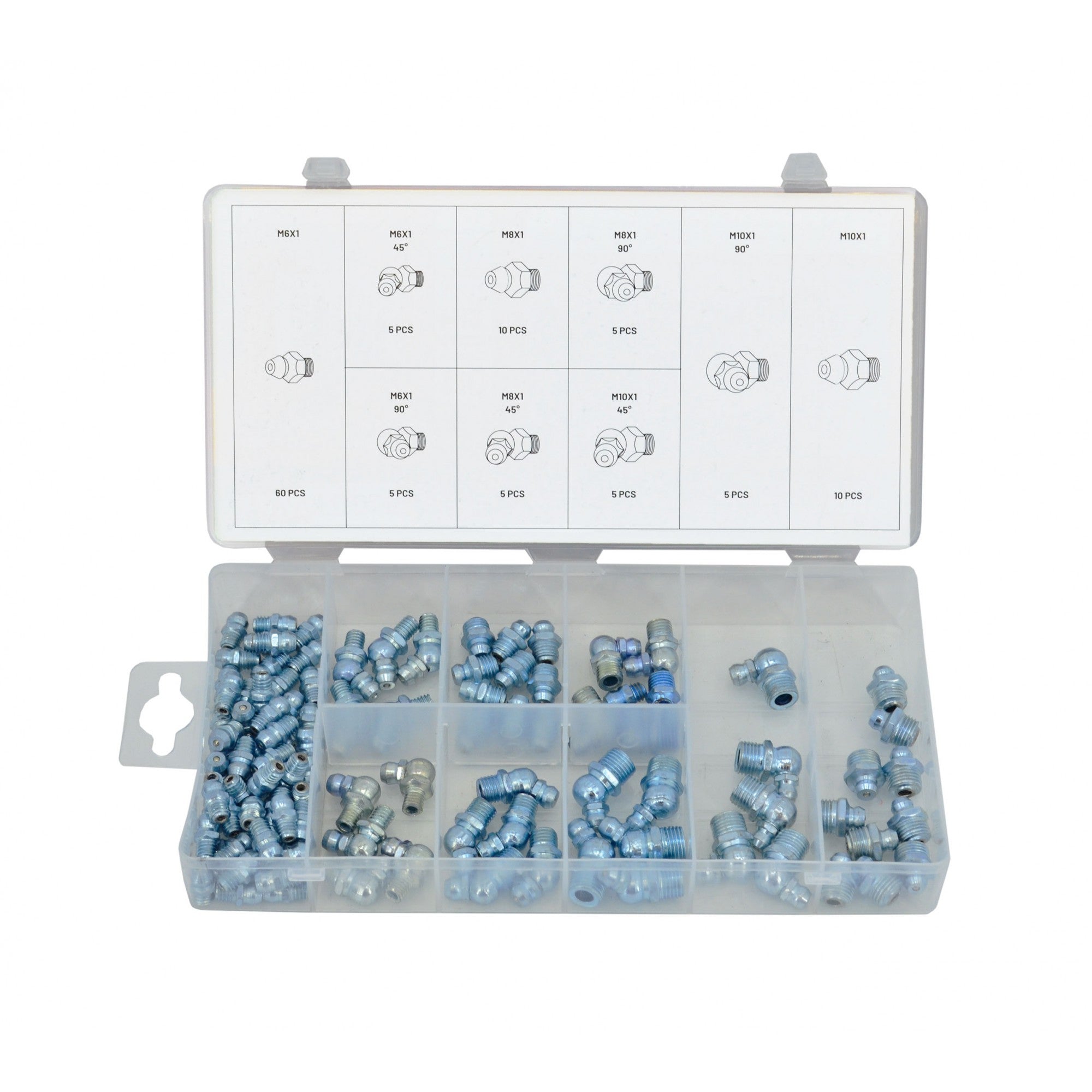 Smörjnipplar Sortimentlåda – 110 delar