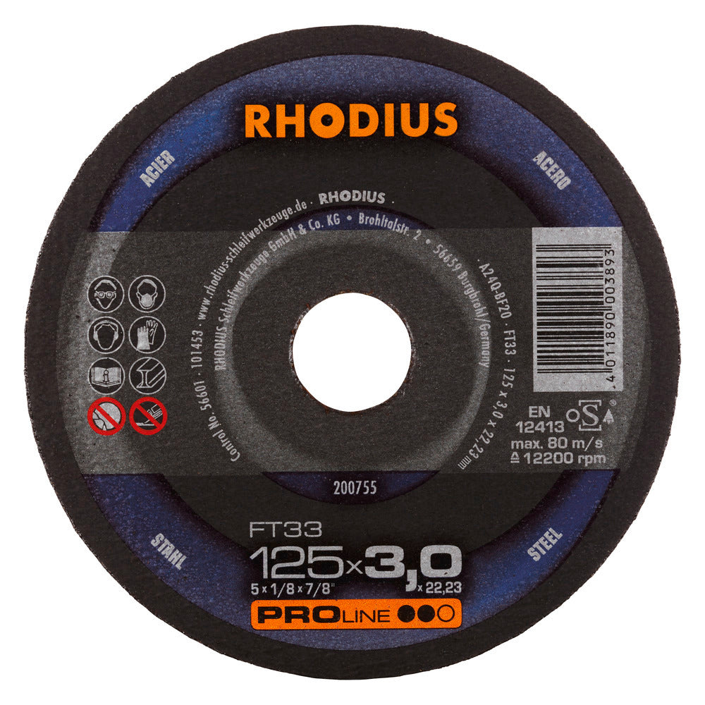 RHODIUS FT33 Kapskiva 125x3,0x22,23 (25 förp)