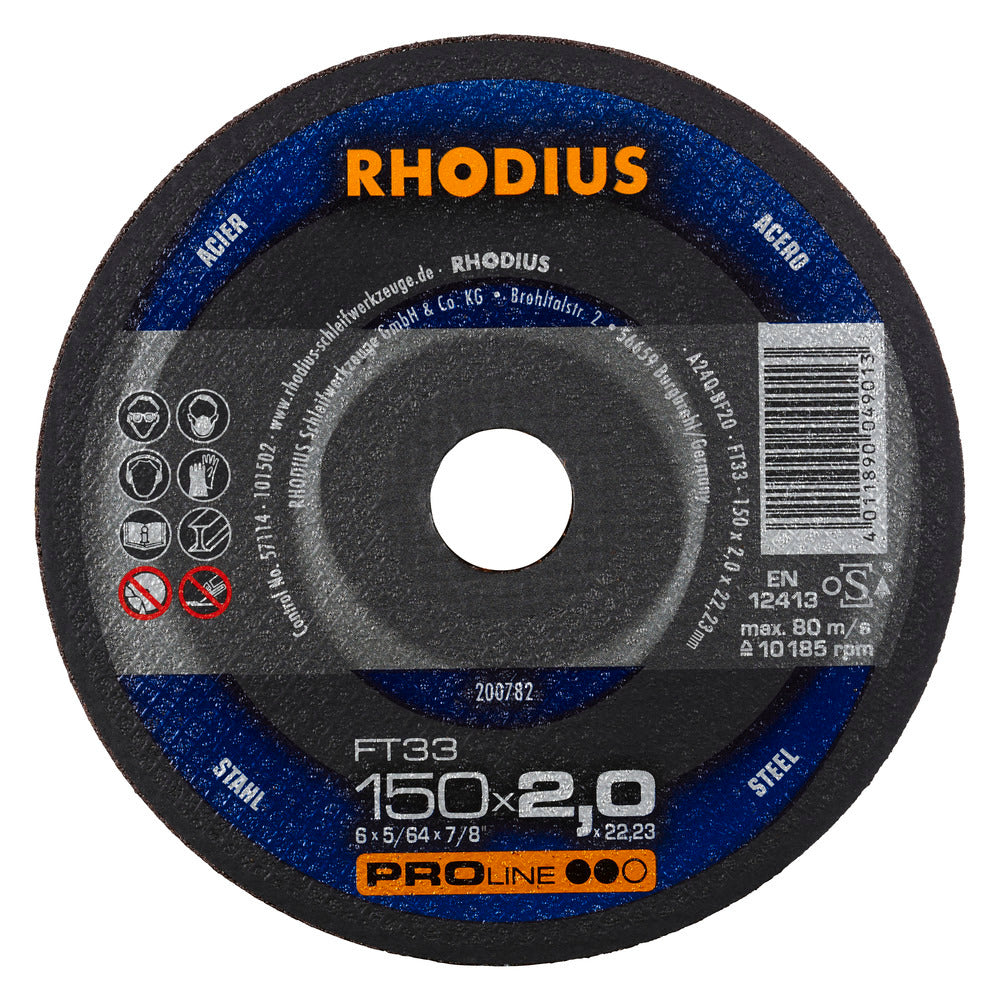 RHODIUS FT33  Kapskiva 150x2,0x22,23 (25 förp)