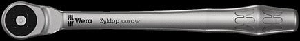 WERA 8003 C Zyklop Metal Ratchet with push-through square and 1/2" drive 1/2''x281.0