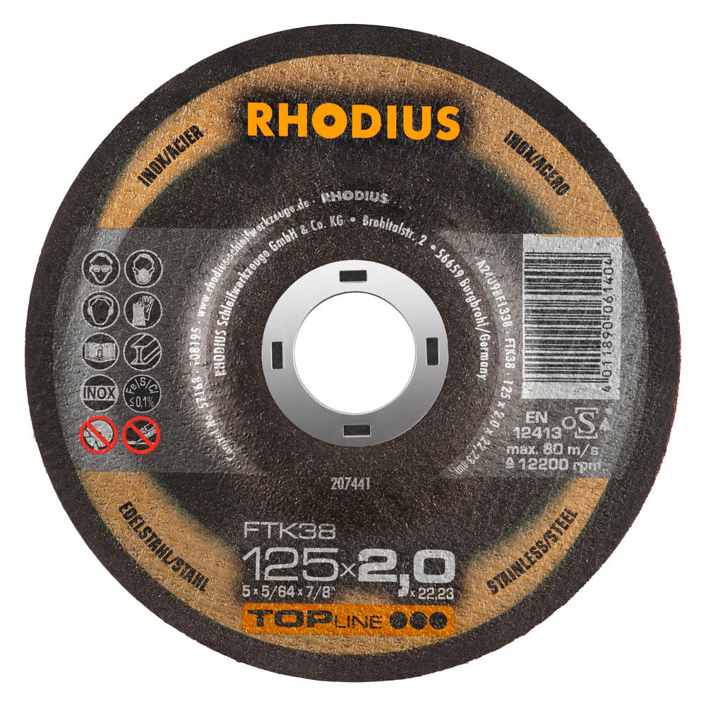 RHODIUS FTK38 Kapskiva 125x2,0x22,23 (25 förp)