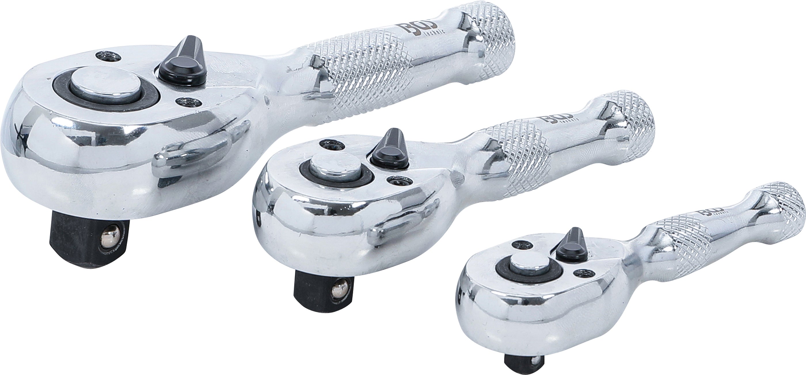 Omställbart Mini-Spärrhandtag-sats | 6,3 mm (1/4") / 10 mm (3/8") / 12,5 mm (1/2") | 3 delar