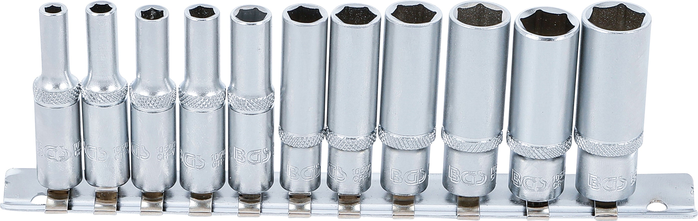 Hylsa-sats Sexkant, djup | 6,3 mm (1/4") | 4 - 13 mm | 11 delar