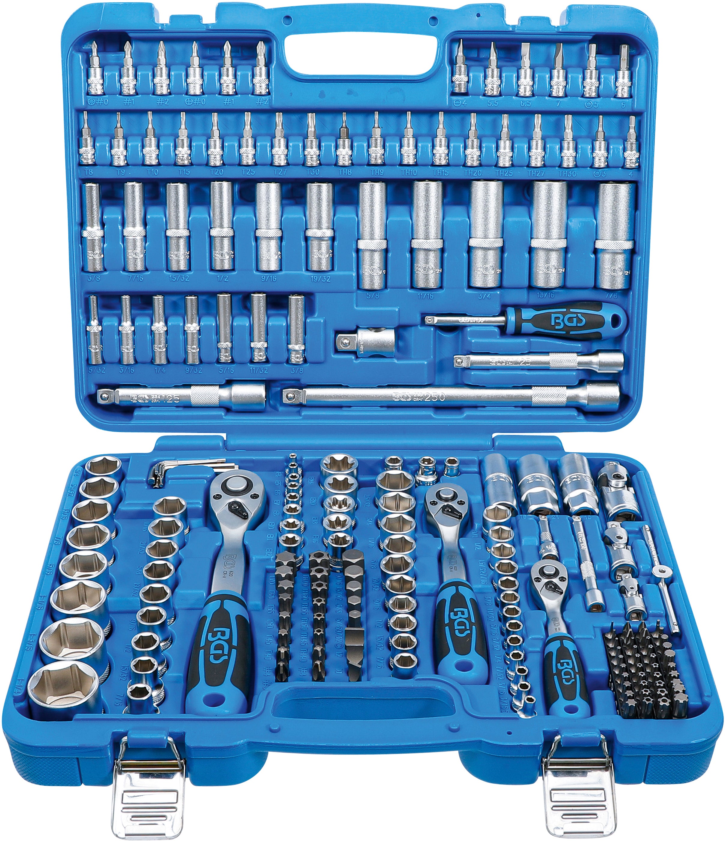 Hylsnyckel-sats Sexkant | 6,3 mm (1/4") / 10 mm (3/8") / 12,5 mm (1/2") | Tumsstorlekar | 192 delar