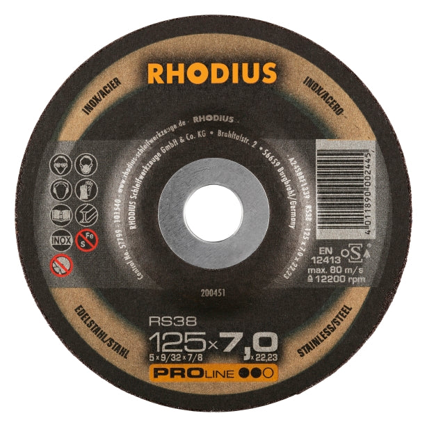 RHODIUS RS38 Slipskiva 125x7x22,23 (25/förp)