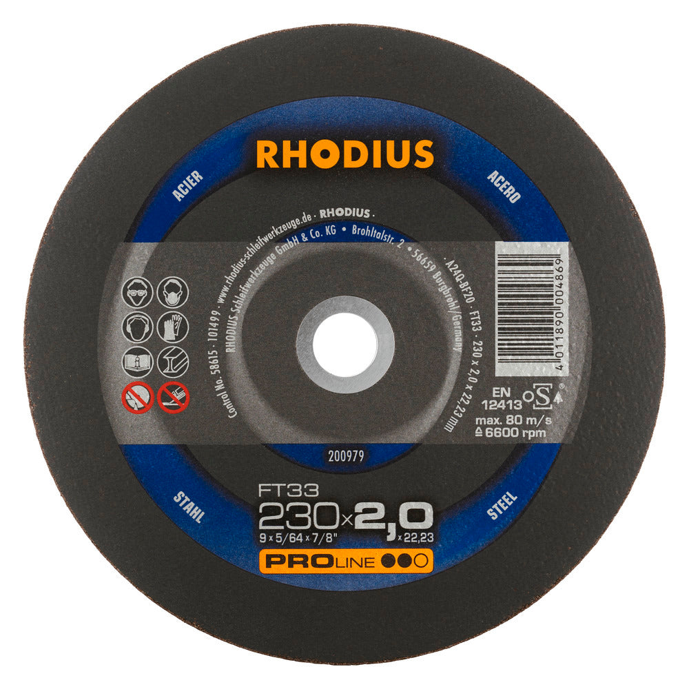RHODIUS FT33 Kapskiva 230x2,0x22,23 (25 förp)
