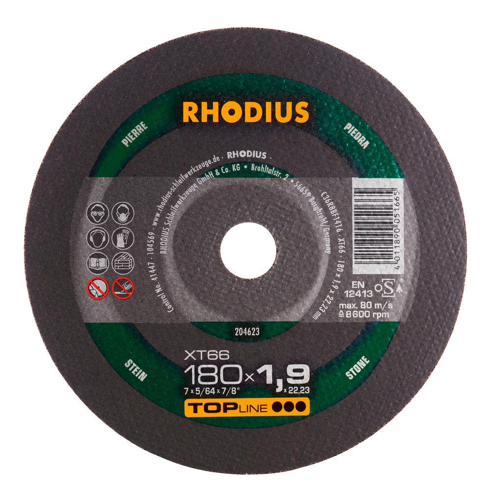 RHODIUS XT66 Kapskiva 180x1,9 Sten (25st/frp)