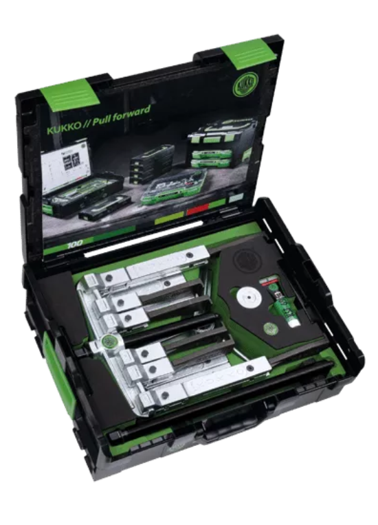 KUKKO 2-arm/3-arm puller set with quick adjust and 2 hook types