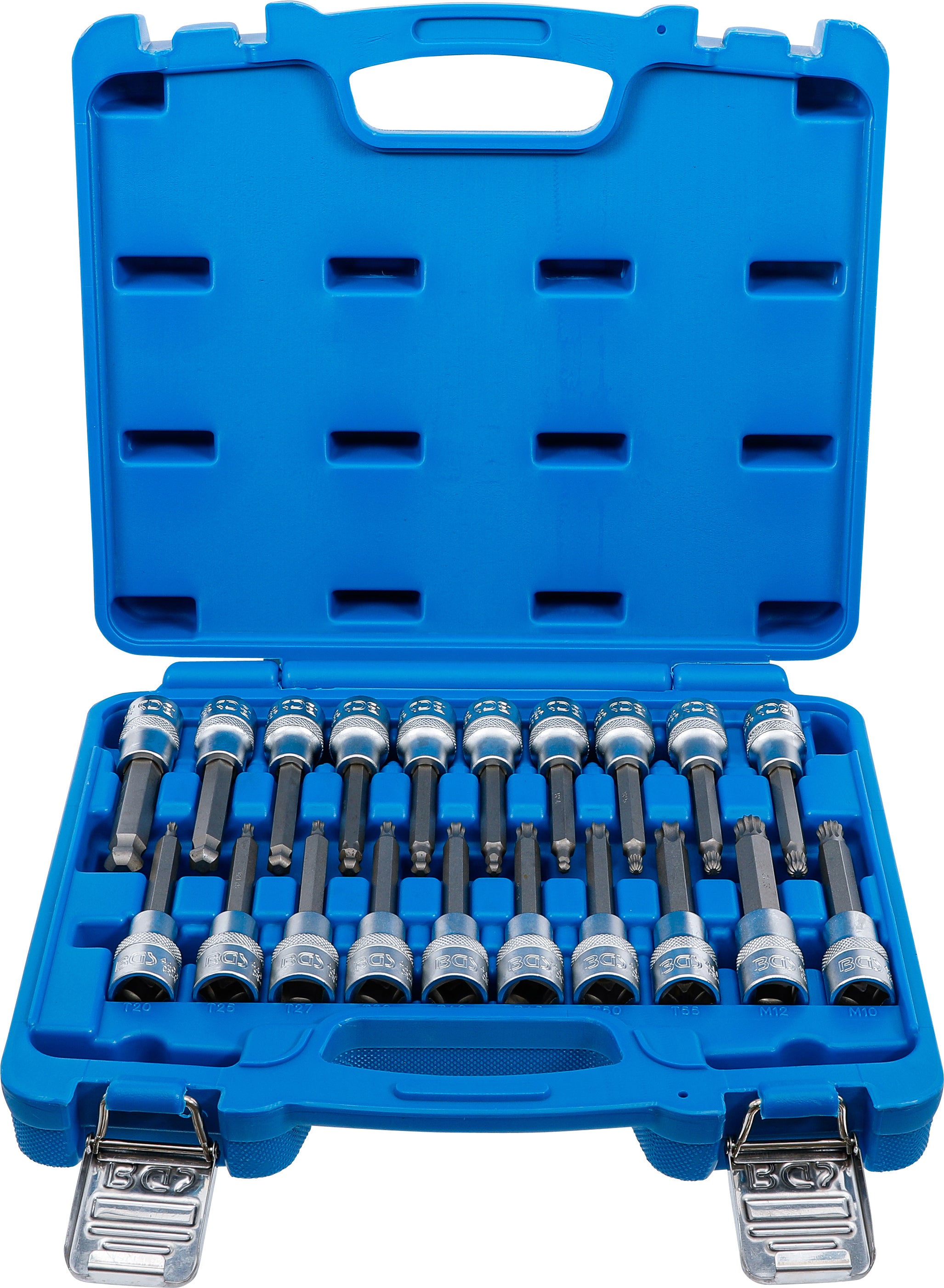 Bit-Insats-sats | 12,5 mm (1/2") | Inre sexkant, T-Profil (för Torx), inre mångtandad (för XZN) med kulända | 20 delar