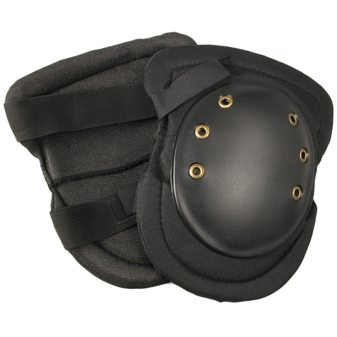 KNEE PADS - BLACK/HEAVY DUTY WITH VELCRO STRA