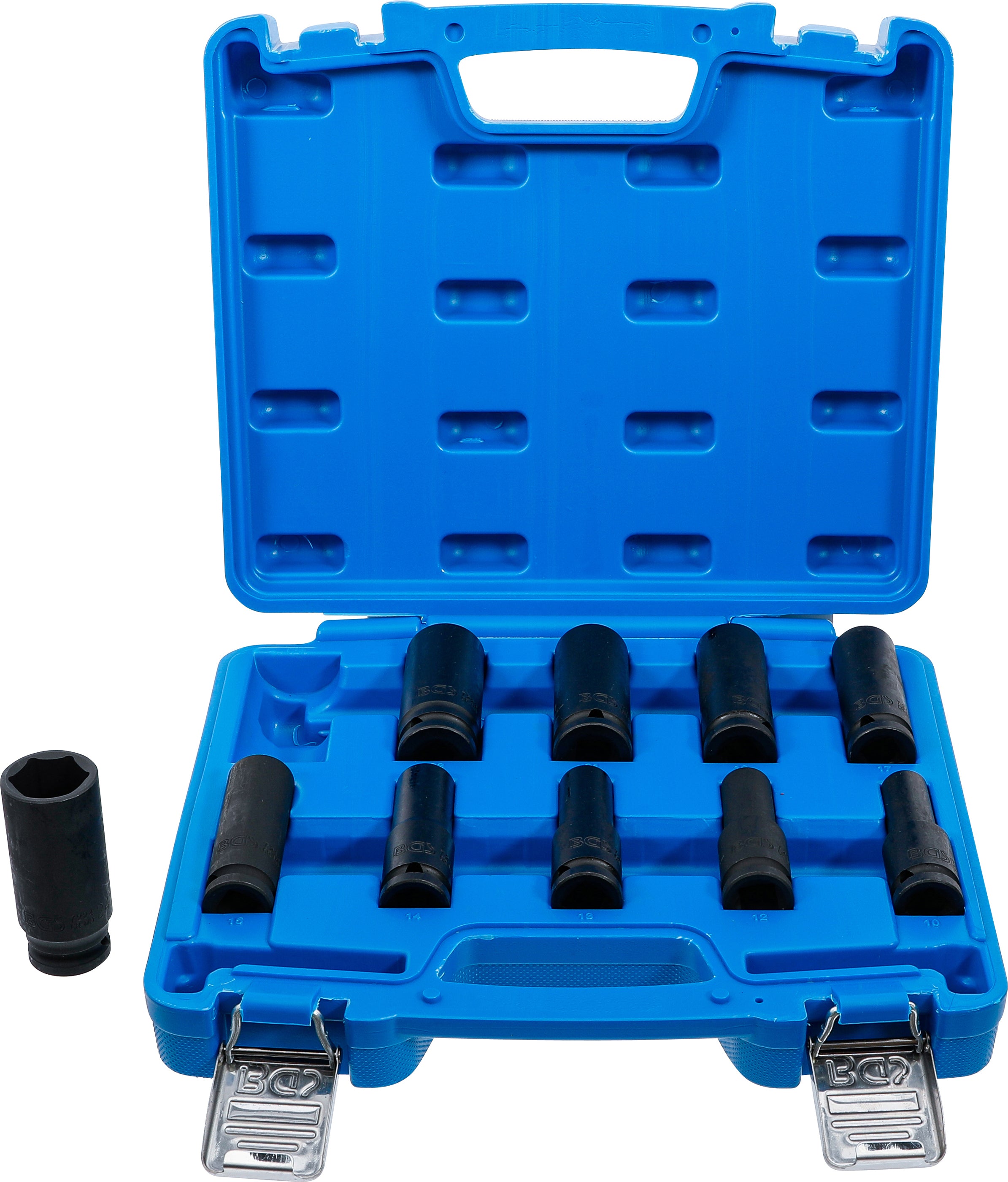 Krafthylsa-sats Sexkant, djup | 12,5 mm (1/2") | 10 - 24 mm | 10 delar