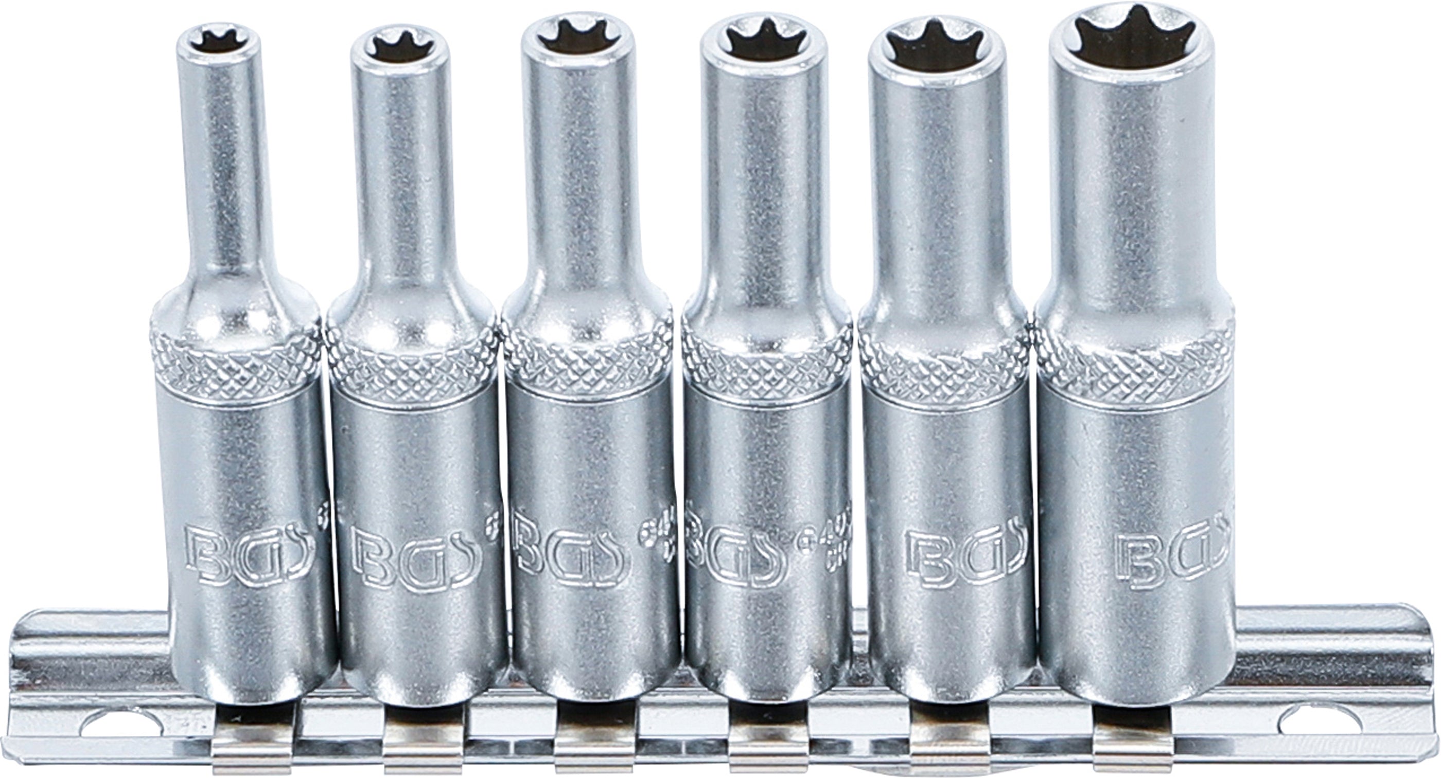 Hylsa-sats E-Profil, djup | 6,3 mm (1/4") | E4 - E10 | 6 delar