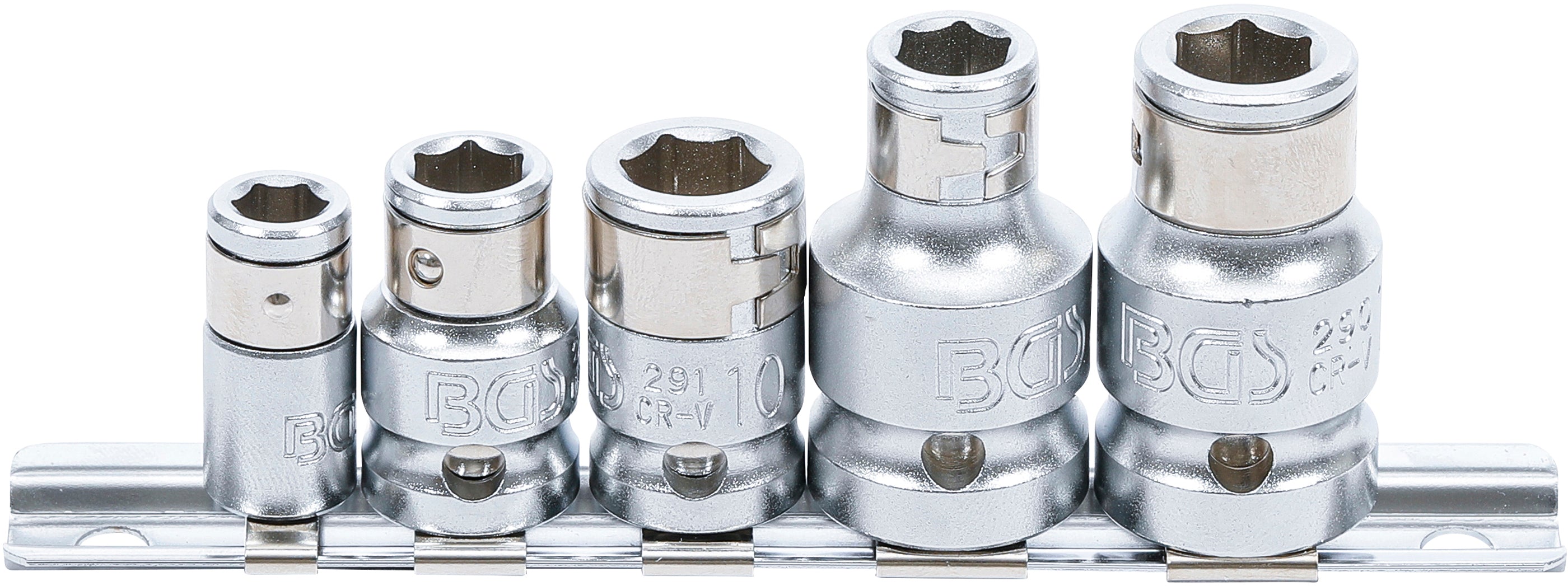 Bit-Adapter med spärrkula | Inre fyrkant 6,3 mm (1/4") / 10 mm (3/8") / 12,5 mm (1/2") | 5 delar
