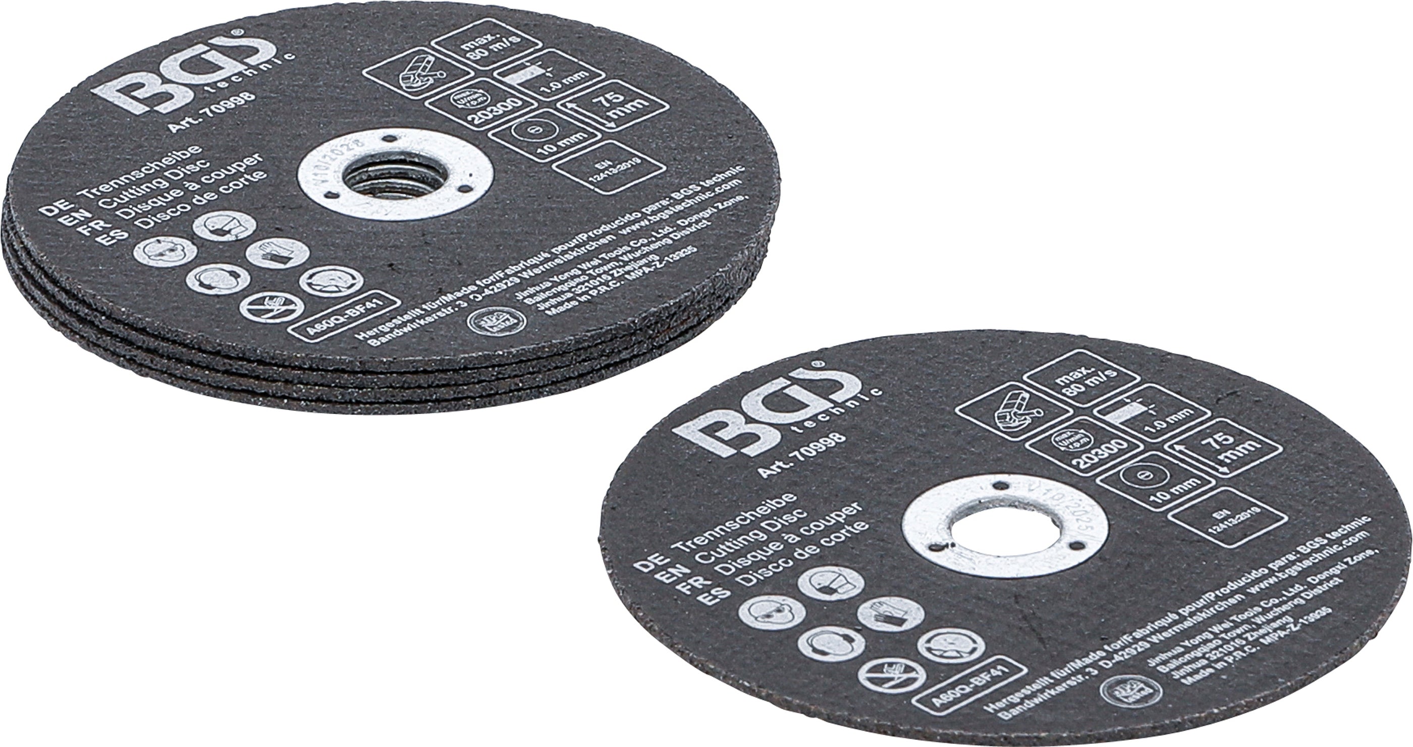 Kapskiva-sats | för rostfritt stål | Ø 75 x 1,0 x 10 mm | 5 delar