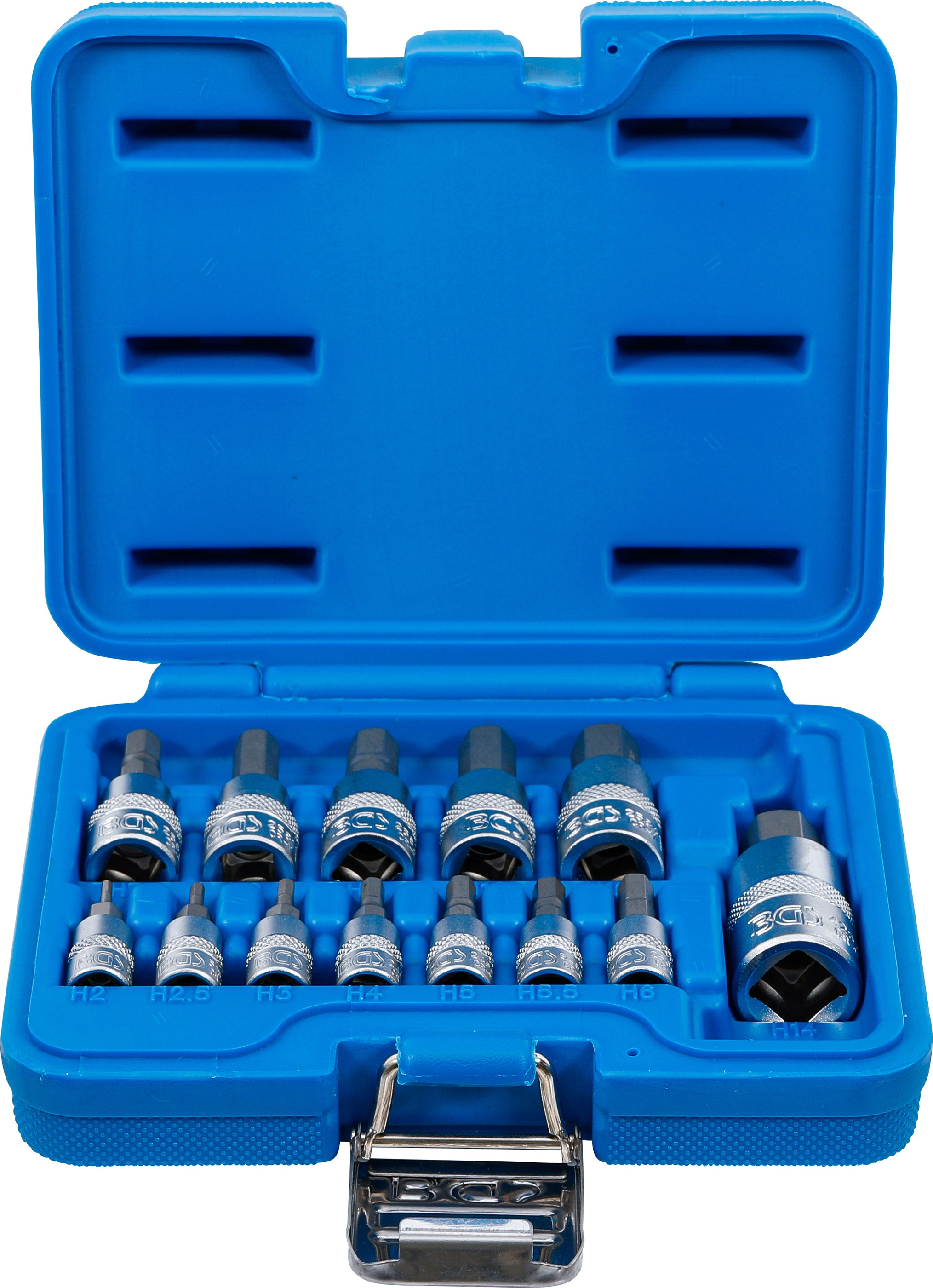 Bit-Insats-sats | 6,3 mm (1/4") / 10 mm (3/8") / 12,5 mm (1/2") | Inre sexkant 2 - 14 mm | 13 delar