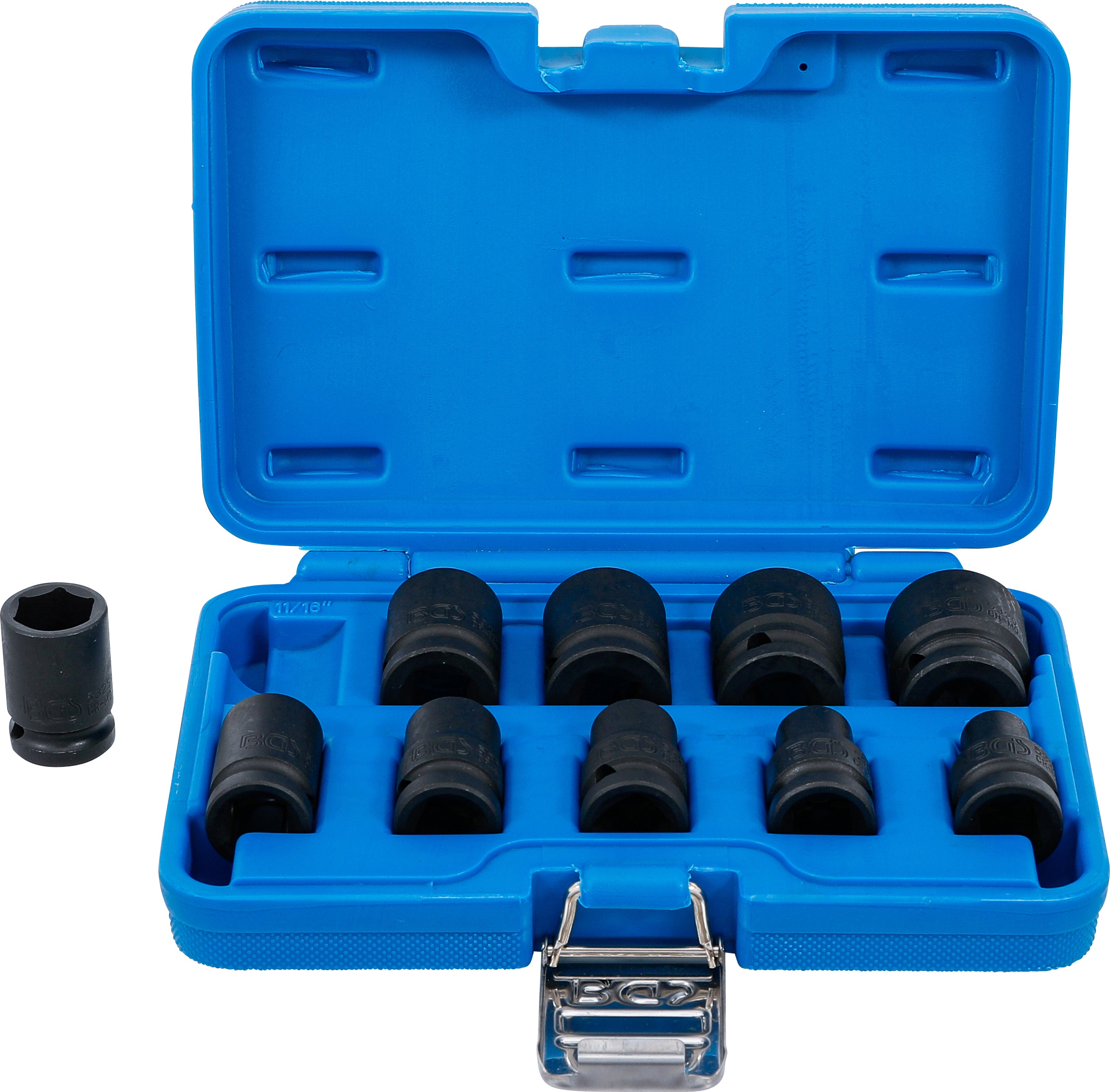 Krafthylsa-sats Sexkant | 12,5 mm (1/2") | 3/8 - 15/16" | Tumsstorlekar | 10 delar
