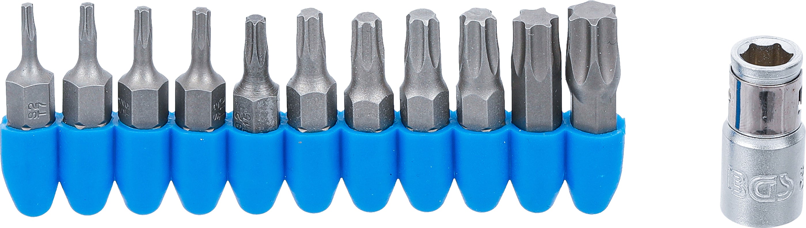Bit-sats | Yttre sexkant 6,3 mm (1/4") | T-Profil (för Torx) | 11 delar