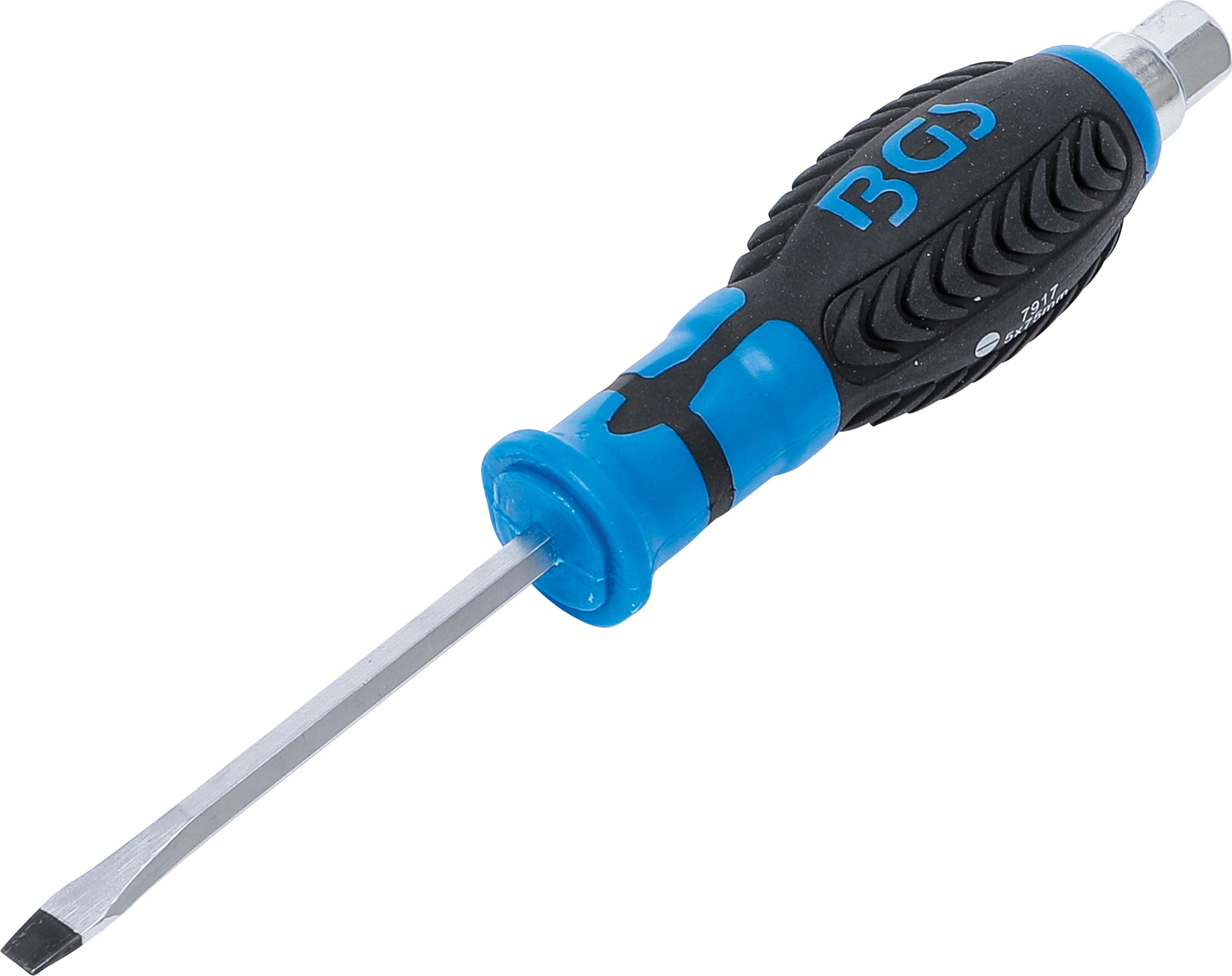 Skruvmejsel | med yttre sexkant | Spår 5 mm | Klingans längd 75 mm