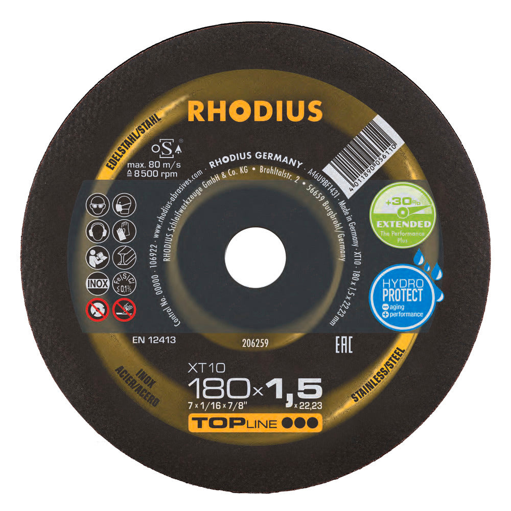 RHODIUS XT10  Kapskiva 180x1,5x22,23 (25 stk förp)