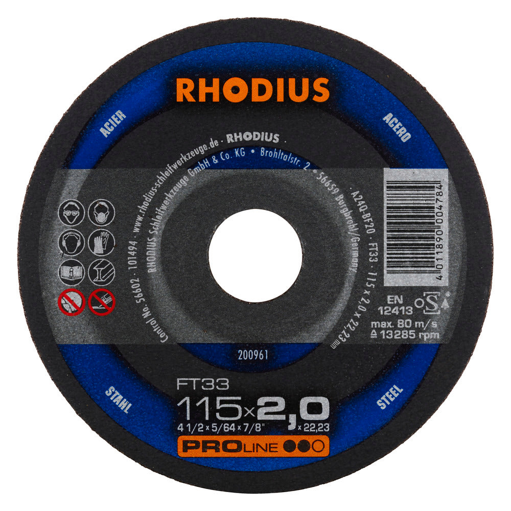 RHODIUS FT33 Kapskiva 115x2,0x22,23 (25 förp)