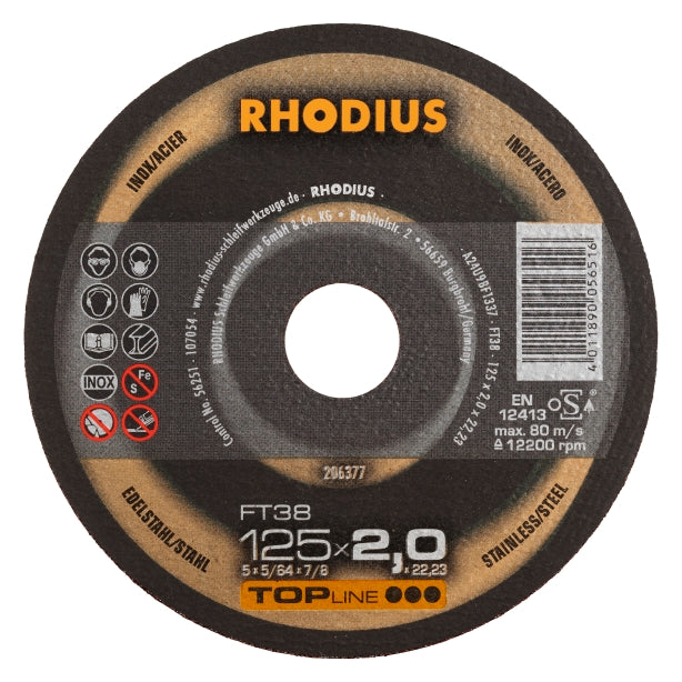 RHODIUS FT38 kapskiva125x2,0mm 25/förp