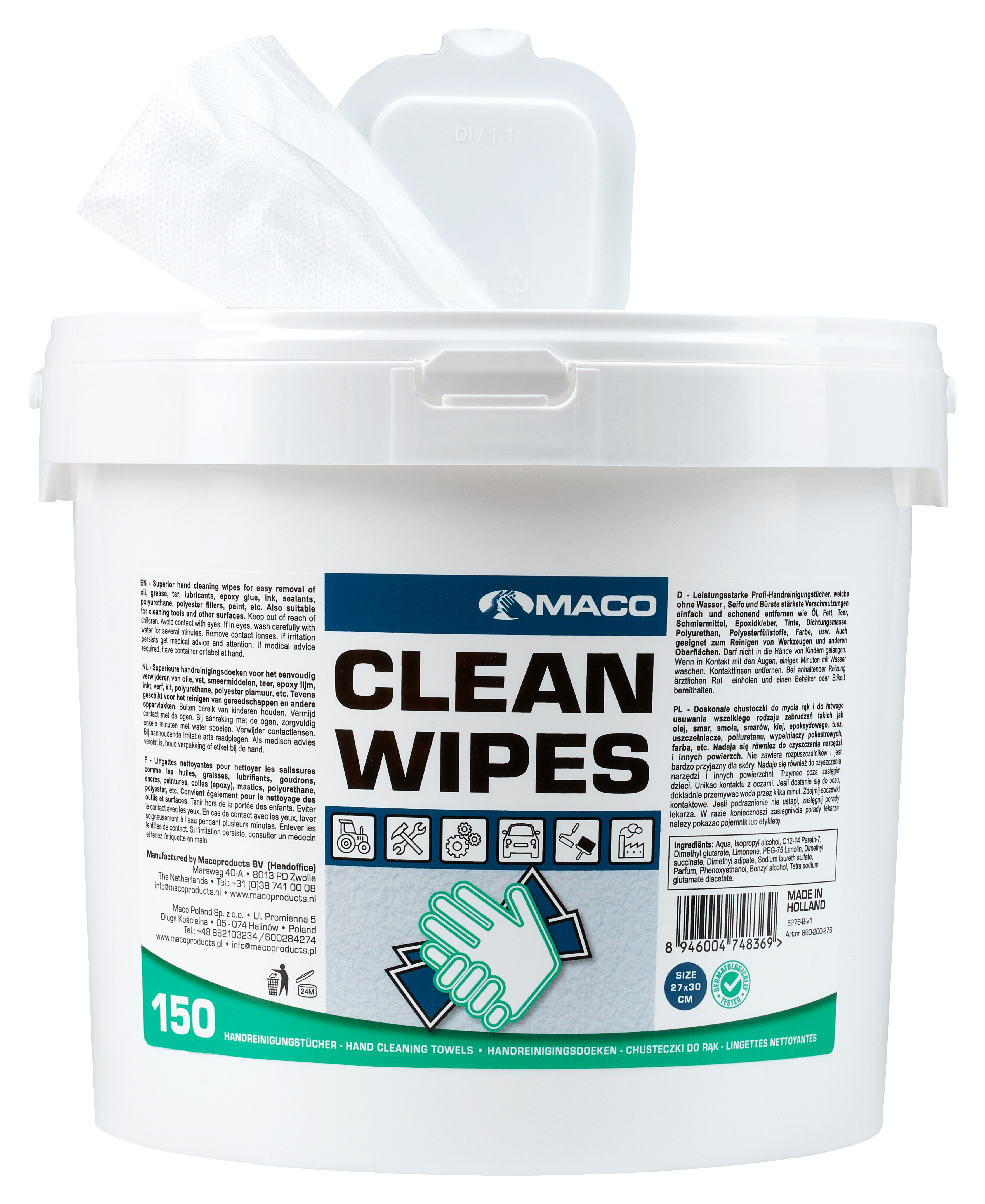 MACO Clean Wipes Extreme Vit 150st