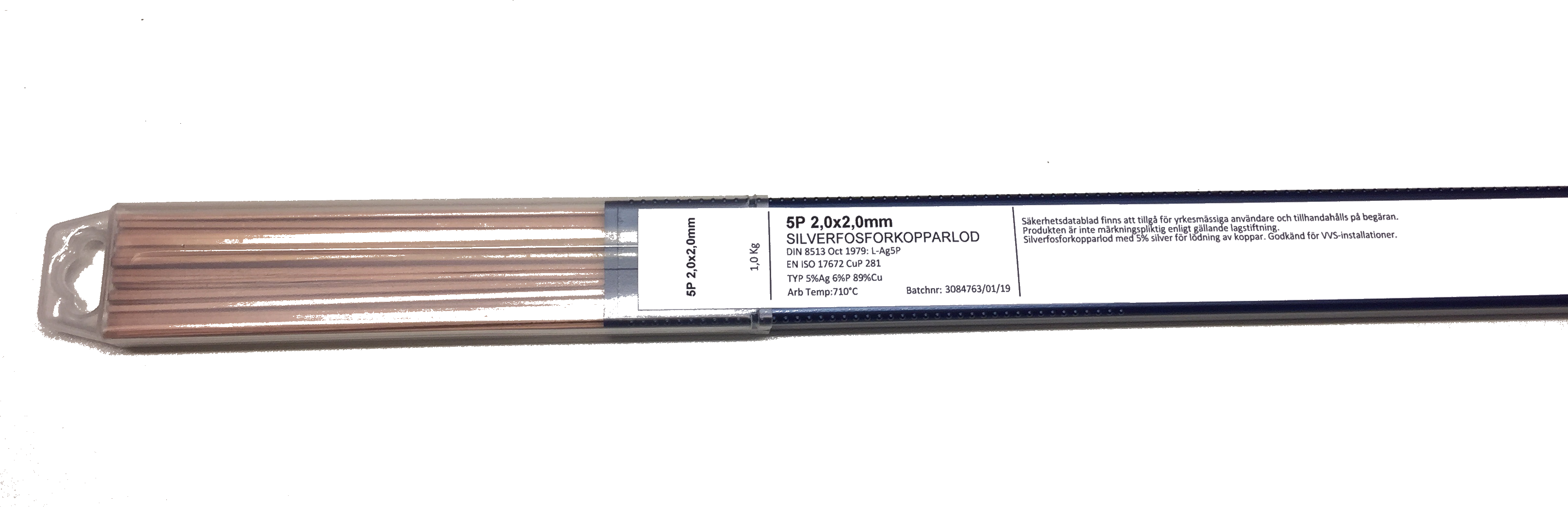 Silverfosforkopparlod 5P-1kg  2x2mm