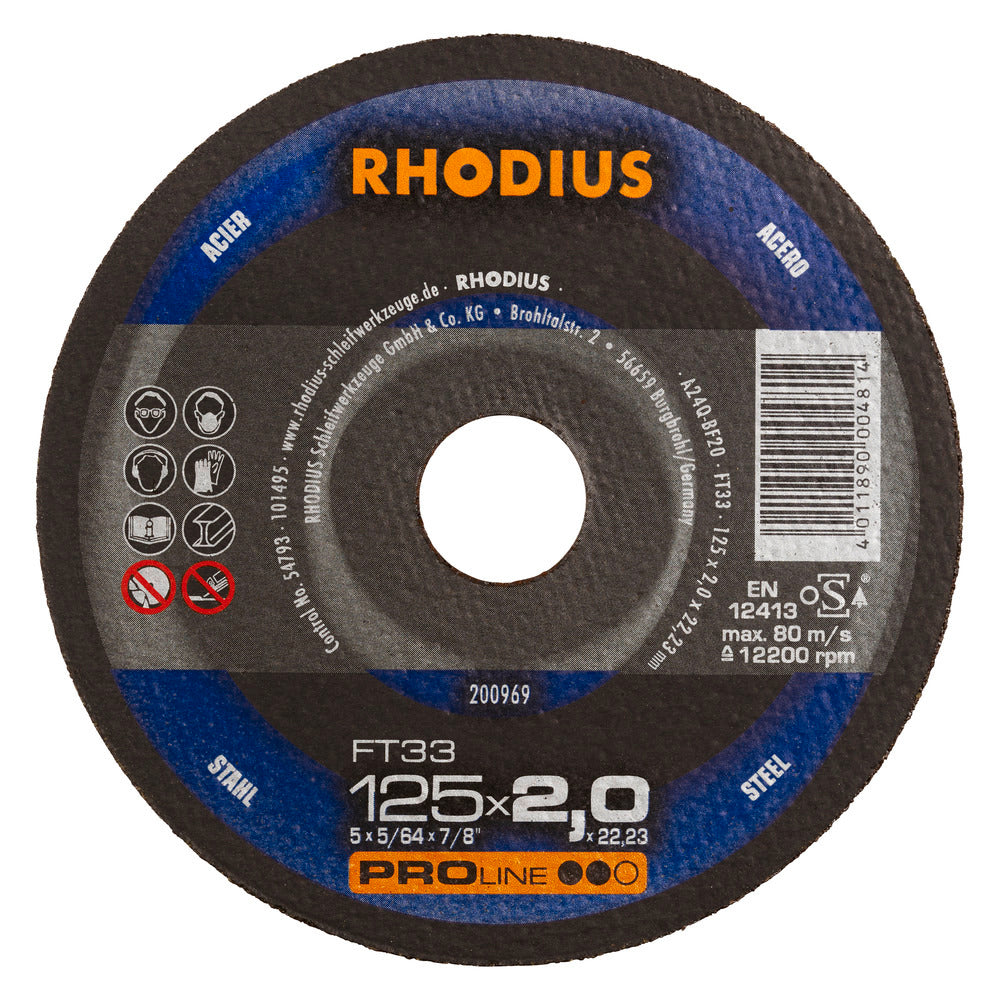 RHODIUS FT33 Kapskiva 125x2,0x22,23 (25 förp)