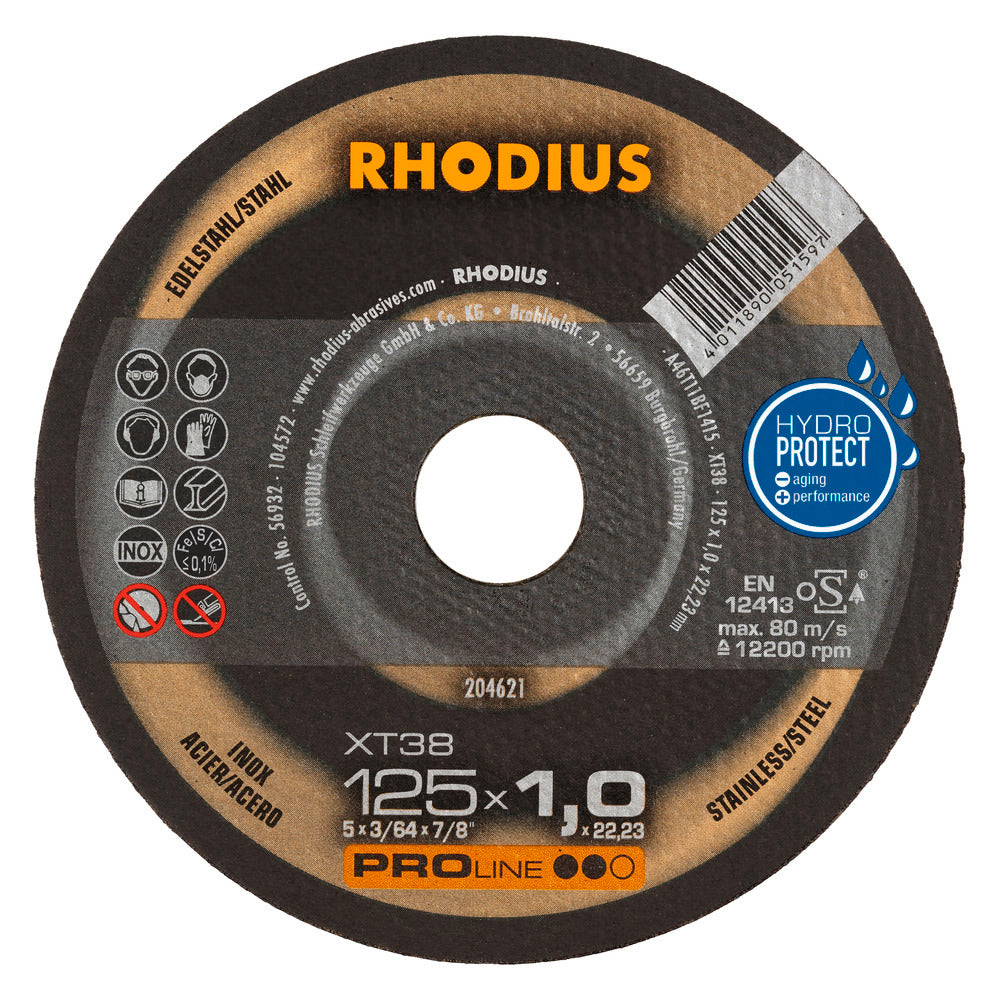RHODIUS XT38 Kapskiva 125x1,0x22,23 (50/förp)