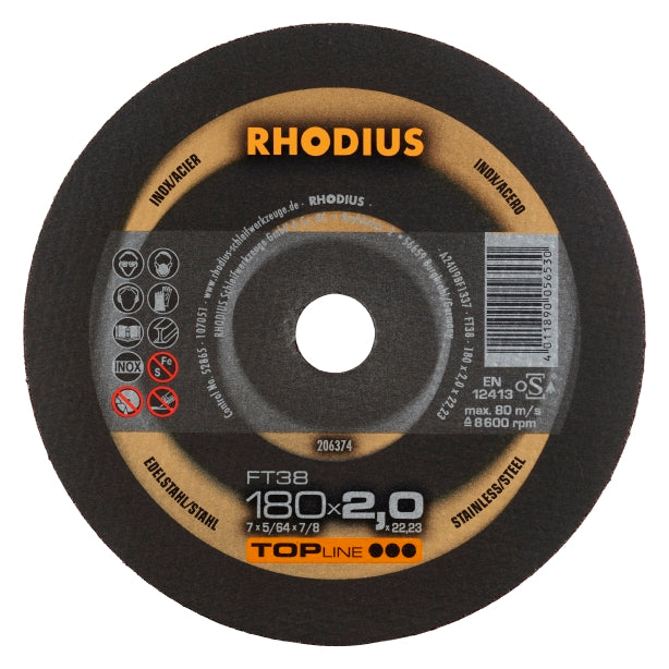 RHODIUS FT38 Kapskiva 180x2,0 (25/förp)