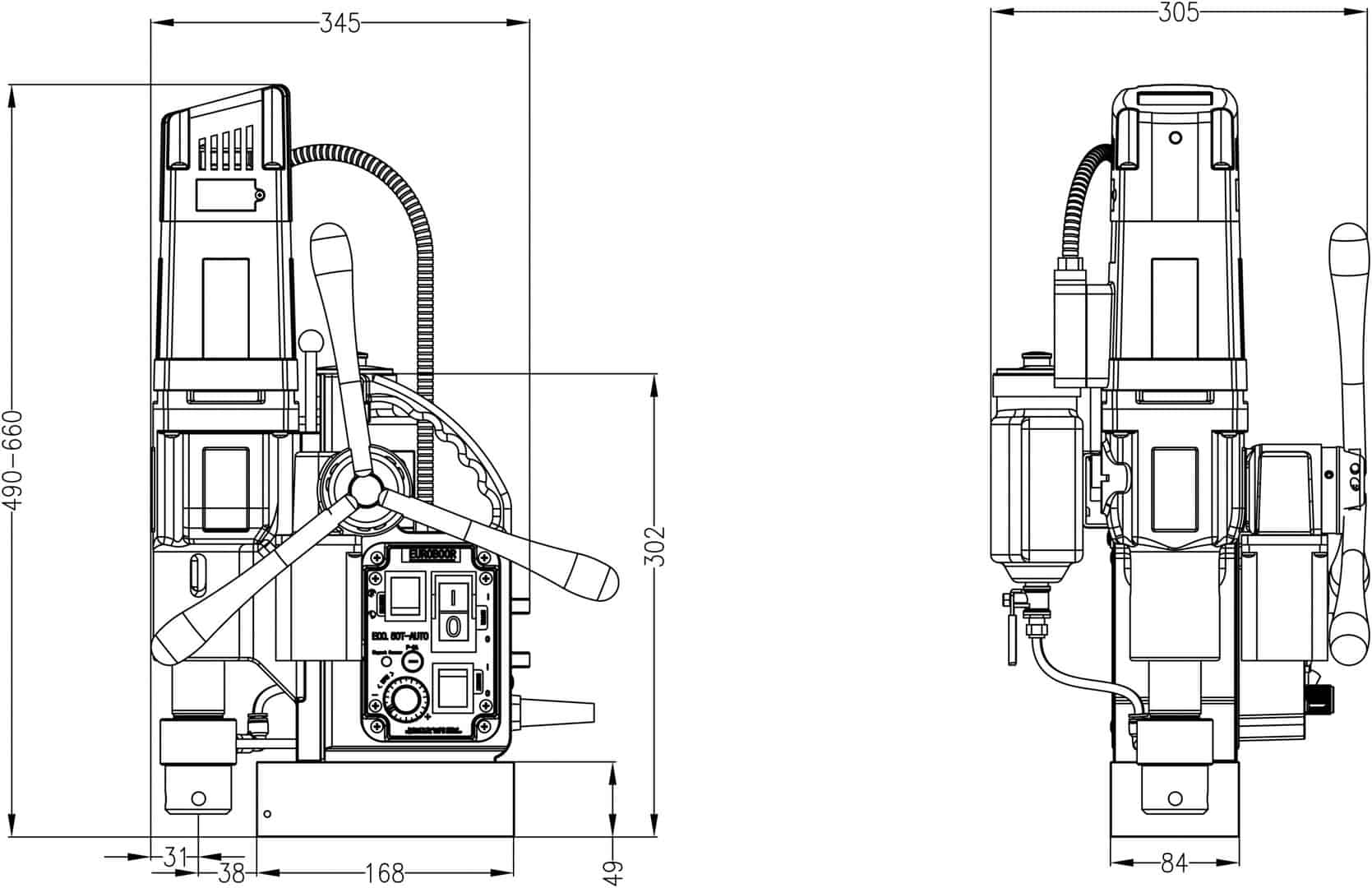 EUROBOOR  Magnetborrmaskin Automatisk matning