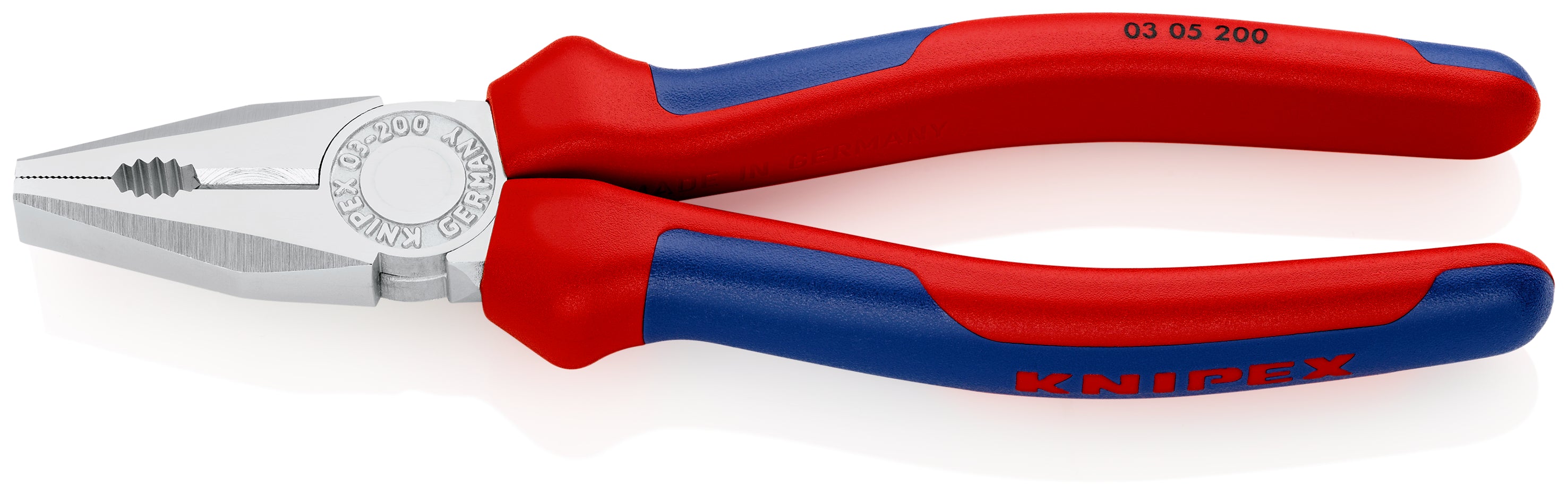 KNIPEX Kombinationstång Med flerkomponentsöverdrag förkromad 200 mm skär med fasett