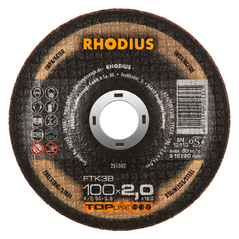 RHODIUS FTK38 Kapskiva 100x2.0x16 FTK38 (25 förp)