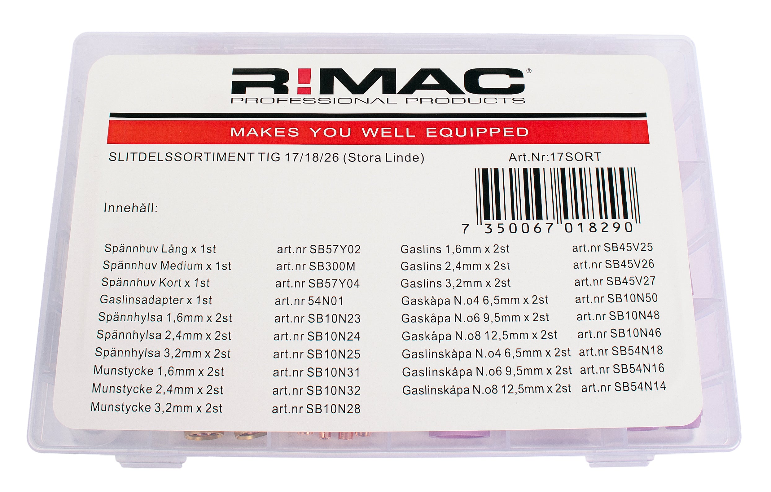 Slitdelssortiment 17/26/18 (stora Linde)