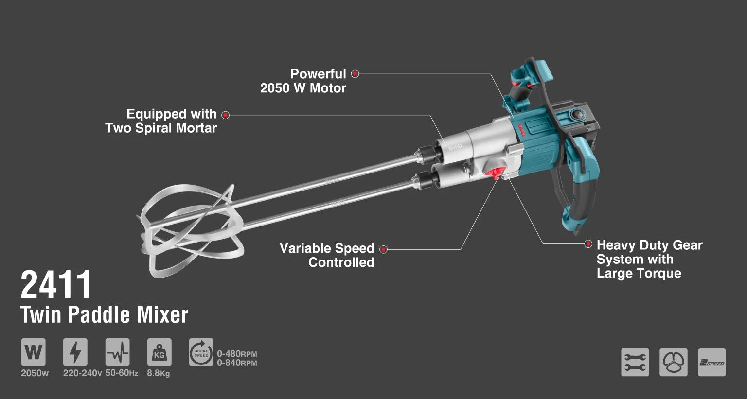 Elektrisk Twin Paddle Mixer
100 mm
