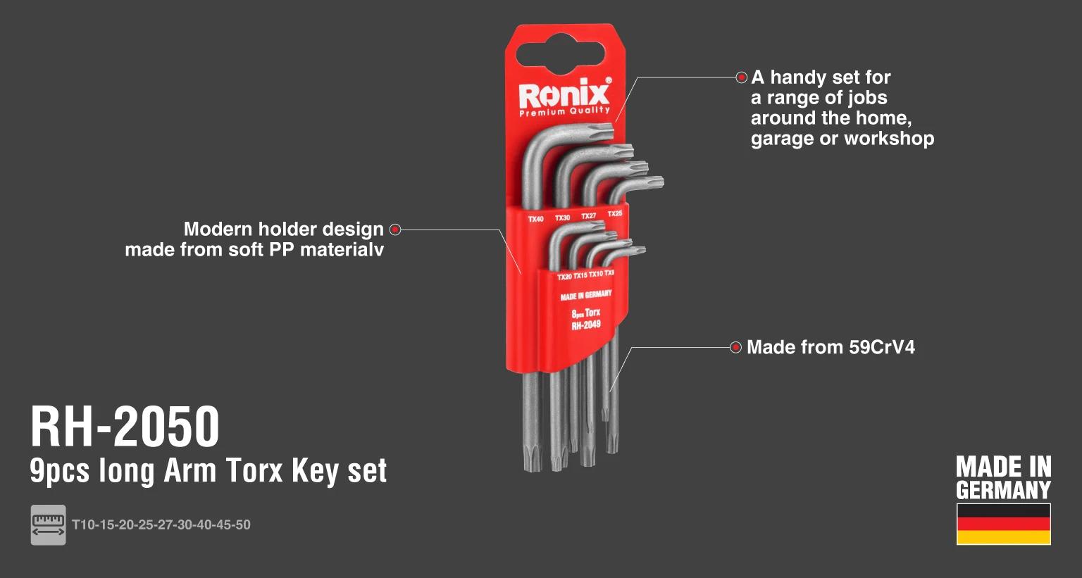 Torx-nyckelset med långa armar 
9 st